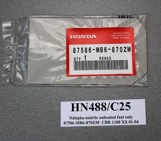 Nálepka nádrže No:87586-MB6-870ZM Honda CBR 1100 XX Blackbird injektion